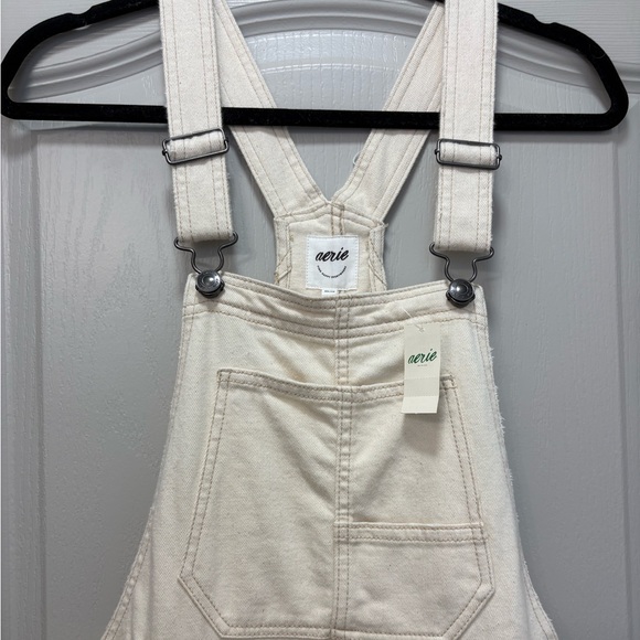 Aerie Beige Denim Overalls - Picture 4 of 10
